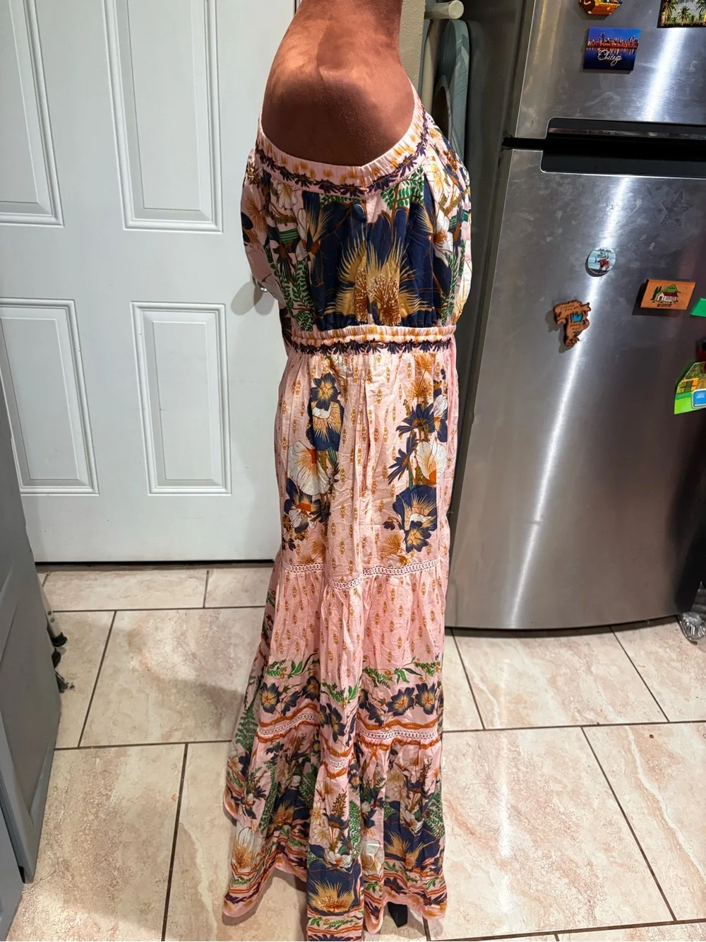 FARM Rio One-Shoulder Pink Floral Maxi Dress
